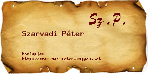 Szarvadi Péter névjegykártya