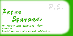 peter szarvadi business card